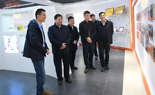 时任绍兴市人大常委会主任谭志桂莅临材华科技参观调研